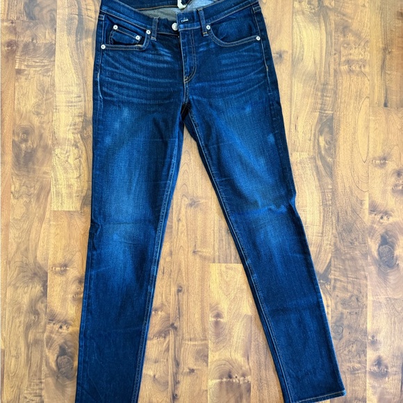rag & bone Dark Blue Straight Leg Jeans - Picture 3 of 8